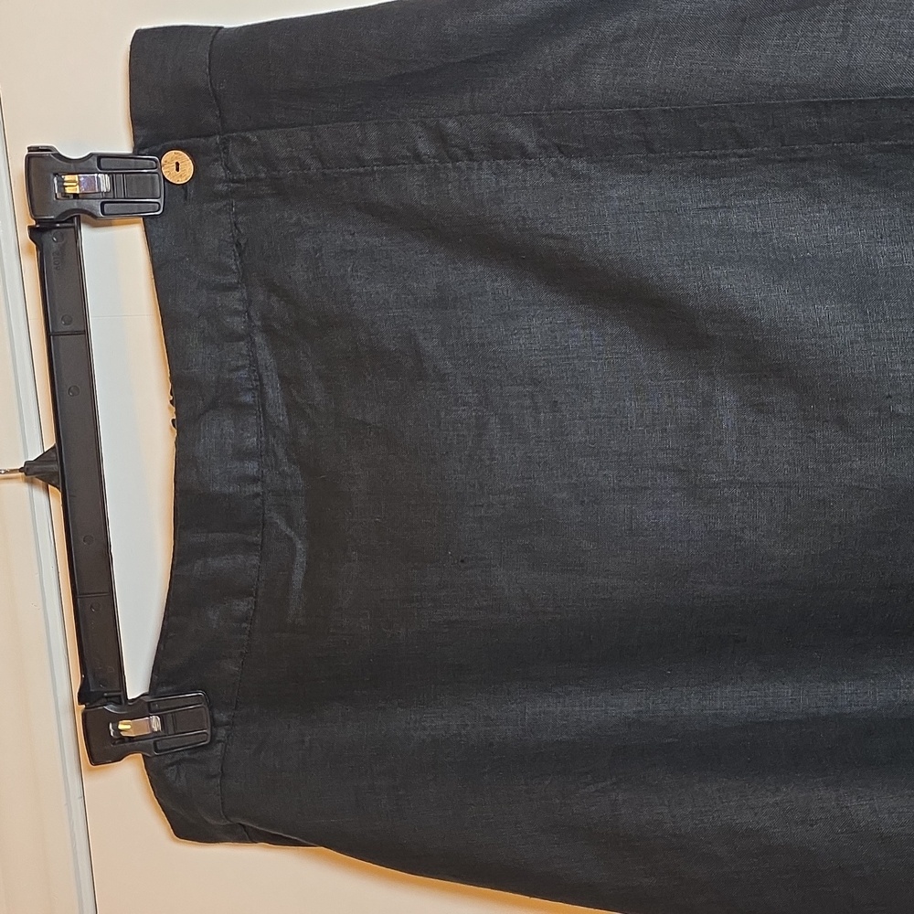 Reistor Black A-Line Sustainable Linen Overlap Midi Skirt - Large NWT - Picture 15 of 16